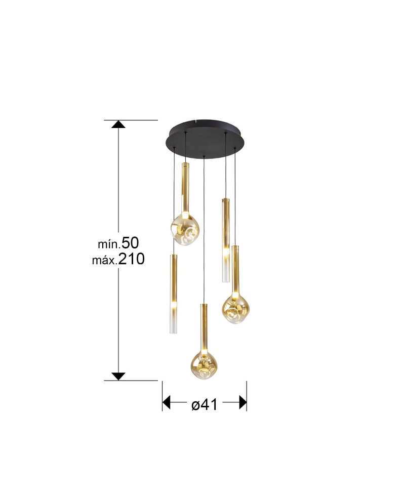 ESSENZA- LAMPARA 5L - NEGRO-DORADO